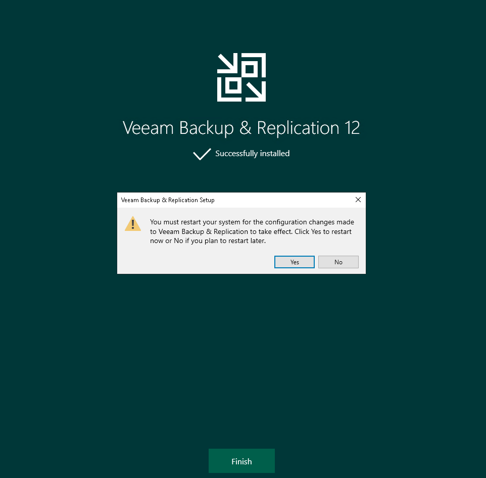 Veeam Backup and Replication- system restart